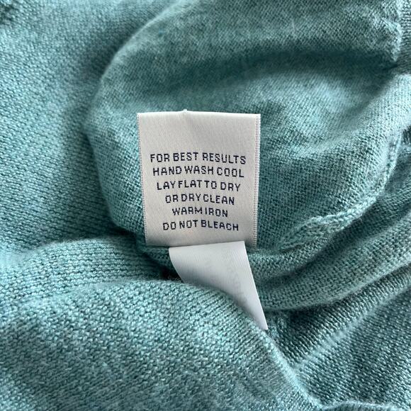 Peter Millar Crown Soft Teal Blue 1/4 Zip Silk Merino Wool Blend Sweater Size XL - Picture 9 of 12